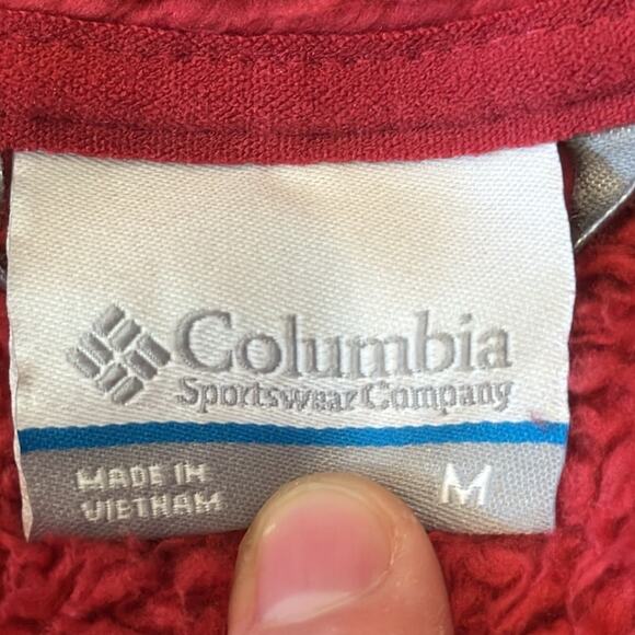 Columbia Women's Polar Yeti Plush Fleece Jacket Cherry Red Size M - Picture 6 of 8